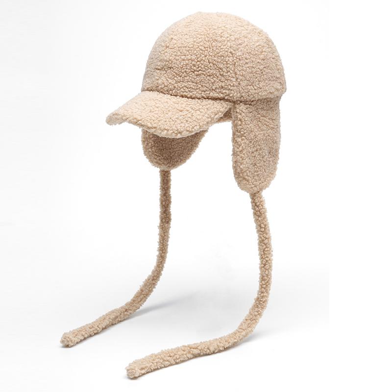 Бейсболка из овечьей шерсти, теплая кепка, женская плюшевая однотонная кепка для защиты ушей на осень-зиму