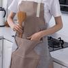 Полосатый фартук для дома, кухни, готовки, с карманом для вытирания рук