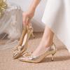 Fashion 2025 New Women Shoes High Heels  Women Pumps Sequins High Heels Women Shoes Sexy Ladies Wedding Party Bow Tie Stiletto Heels