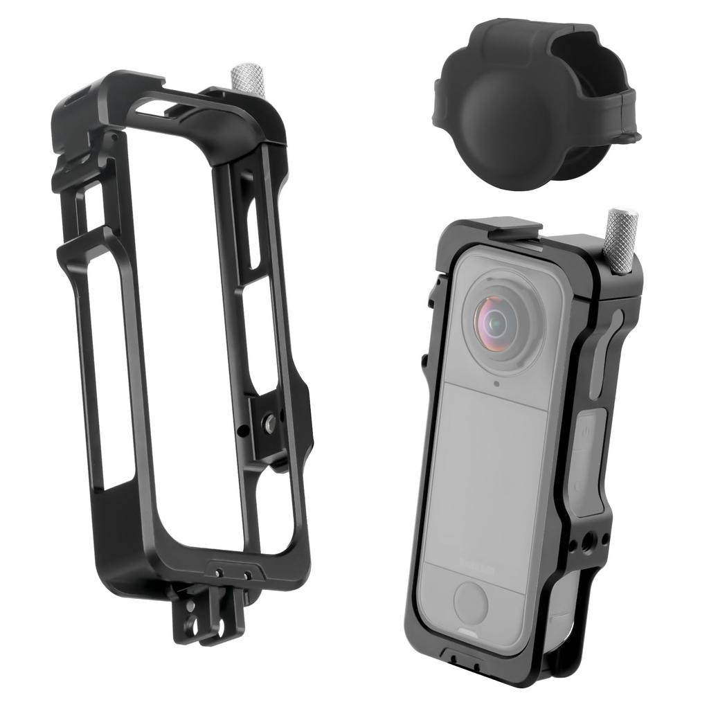 Selens Insta360 X4 Алюминиевый сплав с воздушным расширением Панорамная камера Защитный чехол с монтажной рамой и винтовой крышкой объектива Ударопрочный Совместимый с