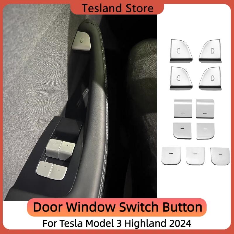 Car Door Open Button Sticker For Tesla Model 3 Highland /Model Y Juniper Door Window Switch Button Decoration Patch Accessories
