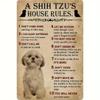 1pc, "Shih Tzu's House Rules" Vintage Metal Aluminum Sign, Vintage Plaque Decoration, Hanging Sign, Wall/Room/Home/Restaurant