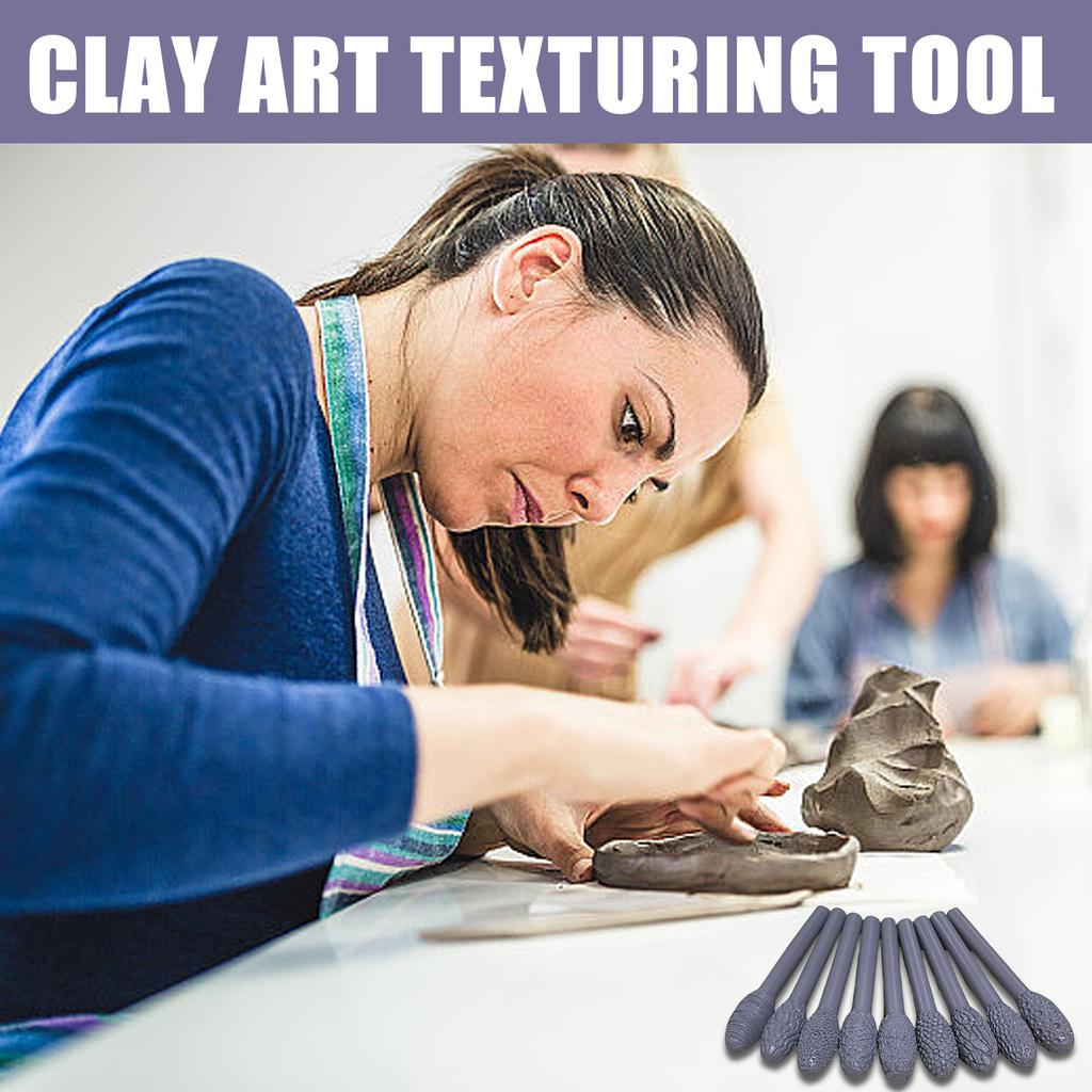 9 шт. Овальные ролики-палочки для лепки из гончарной глины, Инструмент для создания текстуры гончарной глины и художественных проектов