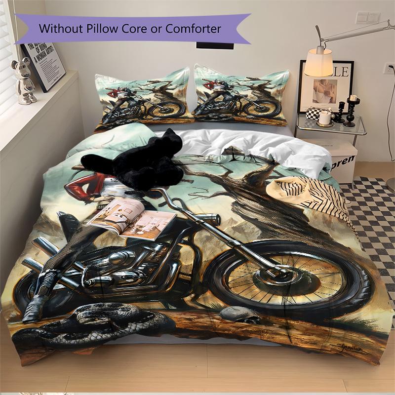 Harley Quinn Motorcycle Ride Print 3Pcs Bedding Setduvet Cover With 2 Bedropillowcase Home Birthday Gift