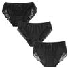 Emefeel Online Exclusive Sanitary Period Waterproof Fabric with Black Size M Panties, 3-Piece Set, Women's Panties, Wings, Lace, Non-Slip Underwear,