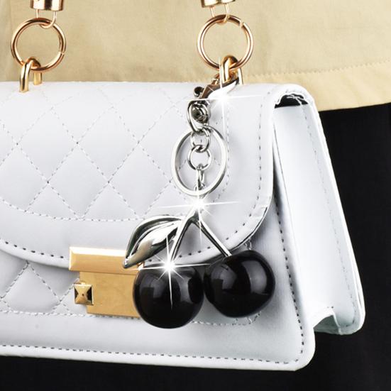 Сверкающий брелок с подвеской в виде вишни, металлическая сумка с вишней, брелок для ключей, подвеска для сумки, сумки, кошелька, ключа