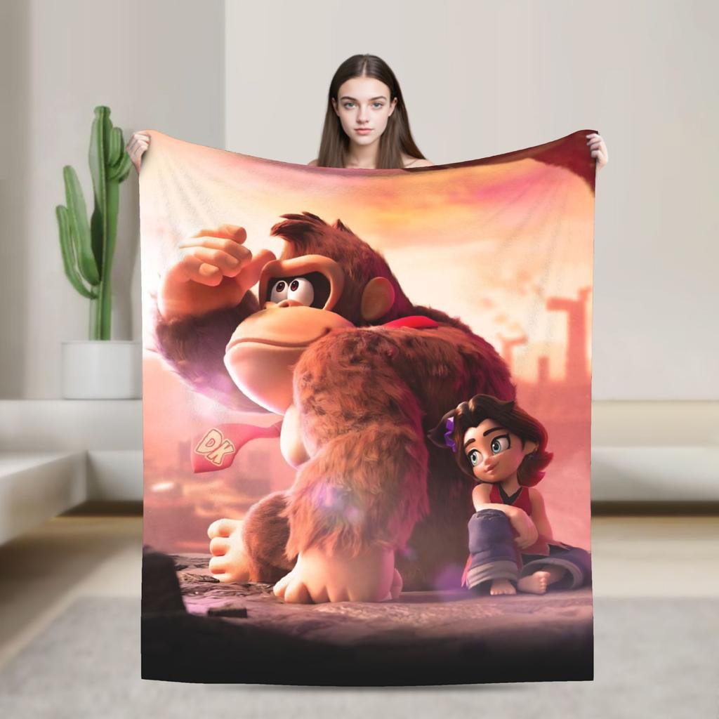 Donkey Kong Game Blankets Flannel Awesome Warm Throw Blanket for Bedspread Summer
