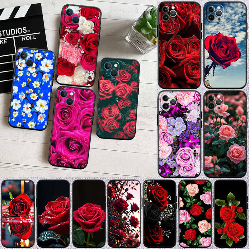MH131 Чехол-накладка с цветами роз для iPhone 7 8 11 12 13 14 15 16 17 16E XS Pro Max XR X SE Air