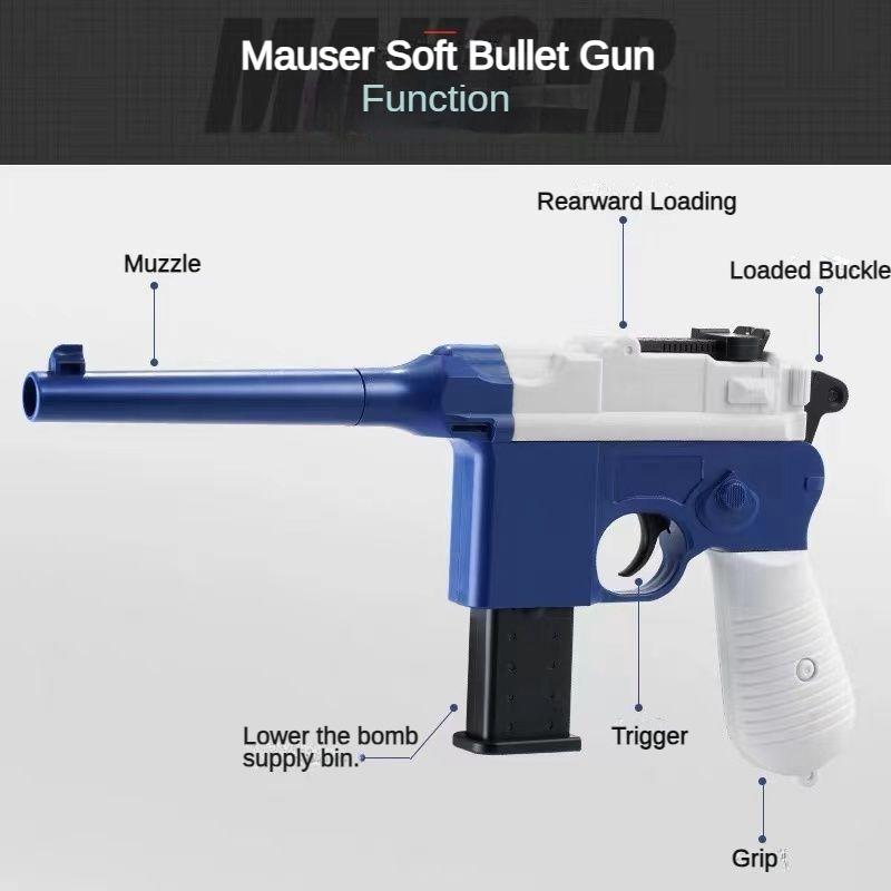 Children's Soft Bullet Gun Ejection Shell Mauser Toy Guns Retro M1932 Wooden Box Model Boy Simulation Props