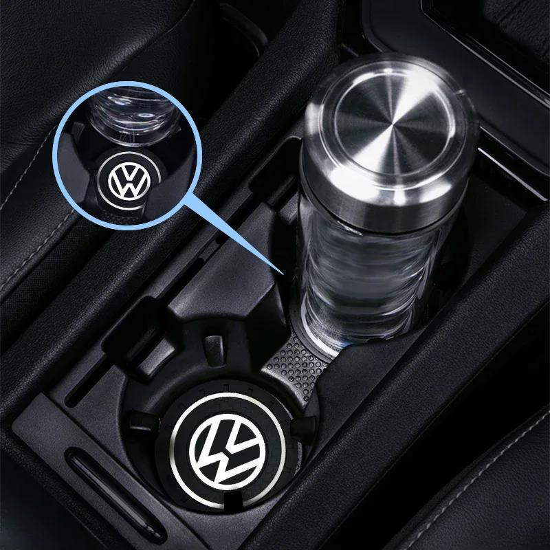 For Volkswagen VW Car Waterproof Pads Water Cup Slot Anti-Skid Pads Auto Parts For Volkswagen GTI R-Line R Polo Golf T5 Passat M