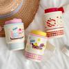Stainless Steel Cartoon Insulated Cup 420ml Straw Thermal Flask Cute Travel Coffee Mug