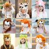 Neck Warmer Animal Earflap Hat Animal Movable Ears Airbag Cap Bomber Hat Plush Moving Hat Winter