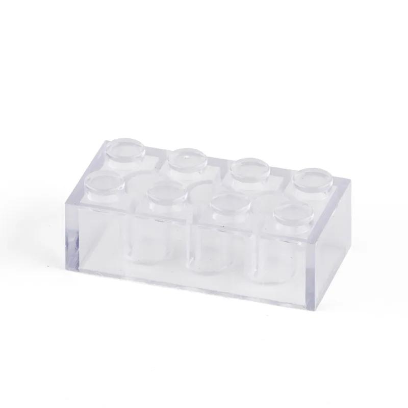 Non-Toxic Transparent White Building Blocks Thick Figures Bricks Educational Creative Size Fit Other Brand Plastic Diy Toys Accessorie