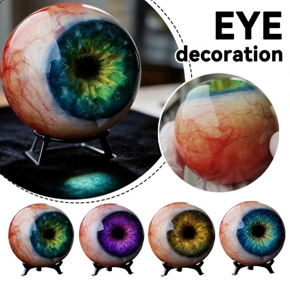 6cm Realistic Eyeball Resin Ornament with Base Creepy Eye Ball Decoration
