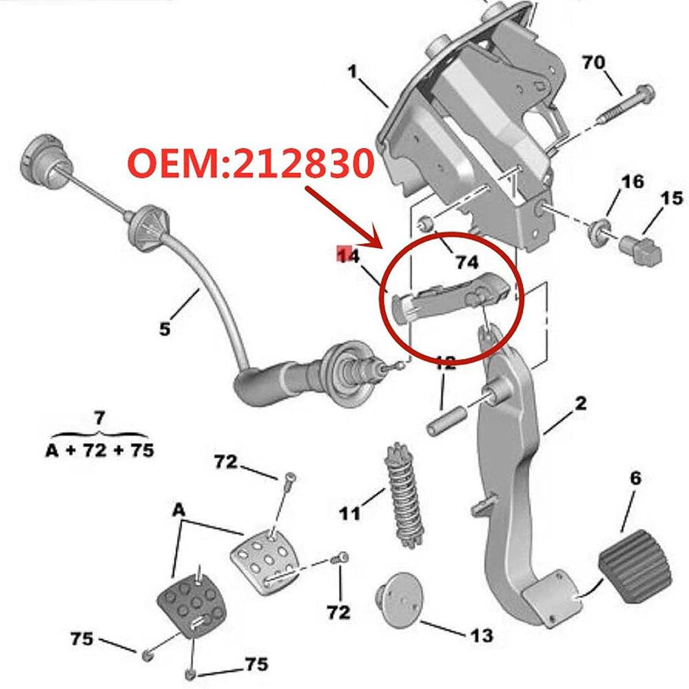 Clutch Pedal Linkage Easing Prevent 212830 For Peugeot 206 Citroen C2