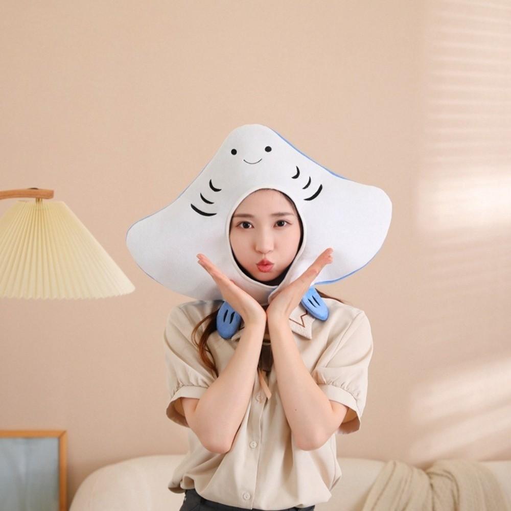 Fish Shape Cartoon Fish Headgear Cute Plush Hat Stingray Costume Hat Halloween Cosplay
