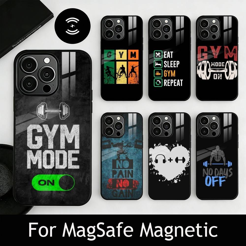 Чехол для телефона Gym Moode для iPhone 17, 16, 15, 14, 13, 12, 11 Plus, Pro, магнитный, для беспроводной зарядки Magsafe
