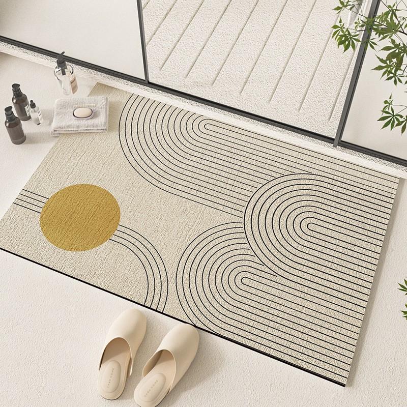 Silica Diatomite Bath Mat Absorbent Fast Drying Non Slip Floor Rug Bathroom Entrance Modern Minimalist