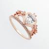 Lindon Classic Copper Alloy Zircon Ring Ladies Jewelry Wedding Promise Party Gift