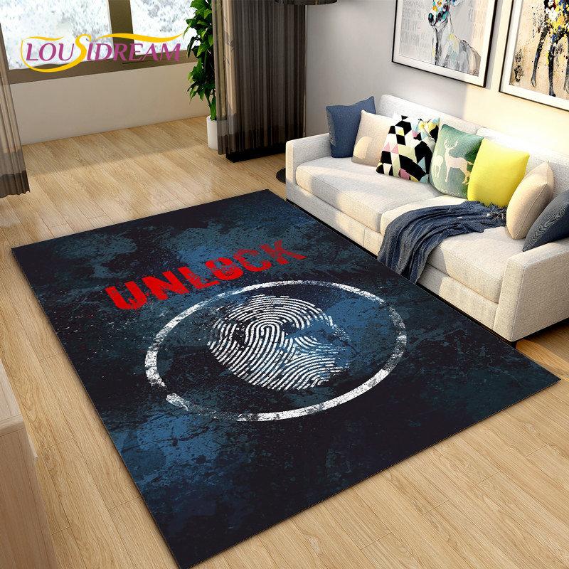 3D Cartoon Game Gamer Zone Controller Area Rug,Carpet Rug for Living Room Bedroom Sofa Decoration,Child Play Non-slip Floor Mat