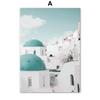Santorini White House Beach Sea Portal Flowers Stone Nordic Poster Print Canvas Painting Wall Art Pictures Living Room Decor