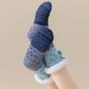 Knitted Thick Thermal Socks Patchwork Fleece Socks Women Fashion Plush Floor Socks  Winter