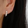 VEWANT S925 Sterling Silver 18K Gold/Rhodium  Plated 3 Stone CZ U Shape Huggie Hoop Earrings Fine Jewelry for Women