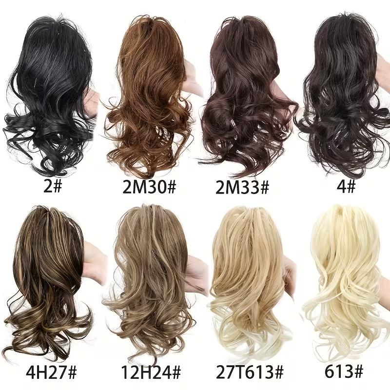Synthetic 12Inch Short Curly Claw Clip Ponytail Hair Extensions Heat Resistant Fiber Hairpiece for Women Daily Use