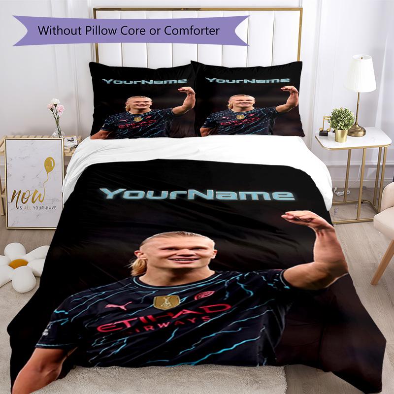 Haaland 86 Customize your name Bedding Set Breathable Duvet Cover with Pillowcases Home Decoration Birthday Gift