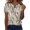 Летние топы для женщин Блузки на пуговицах для женщин Нарядные повседневные футболки с V-образным вырезом
