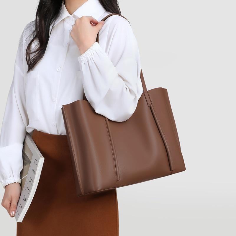 Новая модная сумка-тоут из натуральной кожи для весны и лета, большая вместимость, сумка через плечо для поездок на работу и на осень и зиму