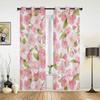 Pink Peach Blossom Flower Curtains for Bedroom Living Room Drapes Kitchen Children's Room Window Curtain Modern Home Decor
