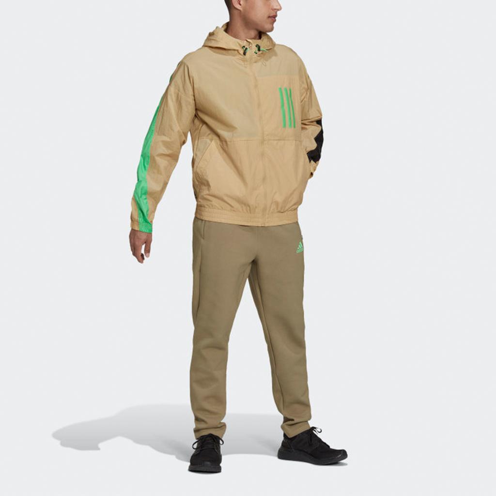 Adidas Outdoor Hooded Sports Jacket Men Jackets Khaki H39835