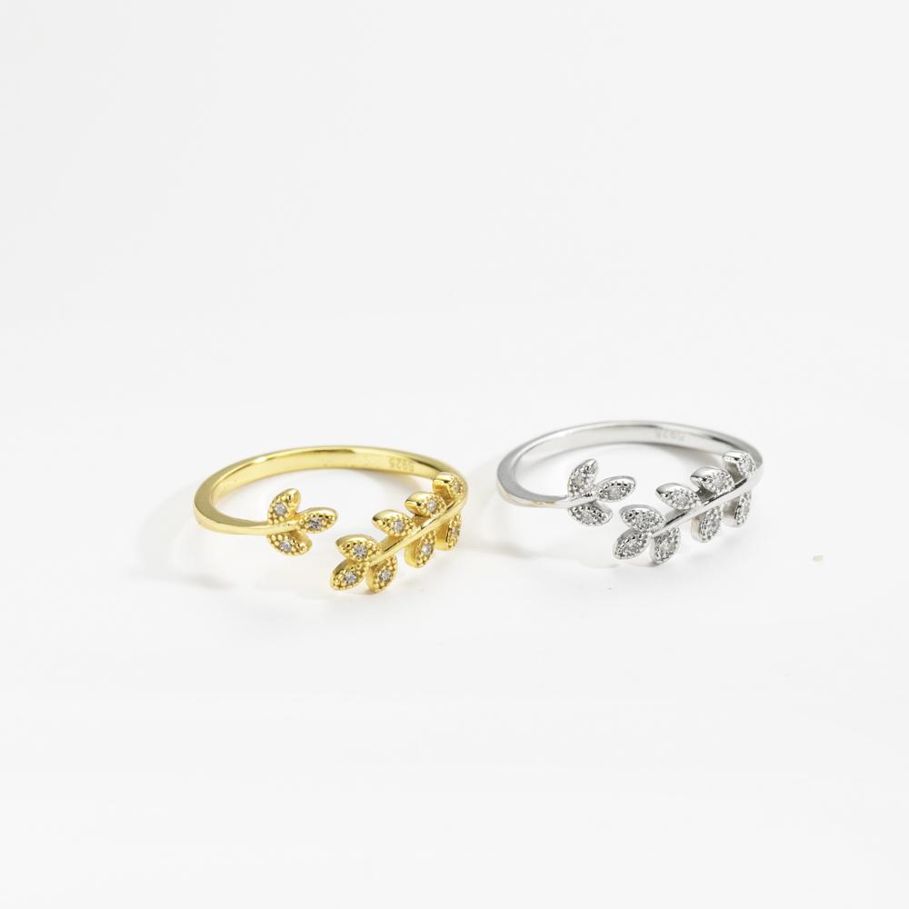 ANDYWEN 925 пробы стерлингового серебра золото открытые регулируемые листы женское изменяемого размера кольцо роскошные кристаллы фианиты ювелирные изделия
