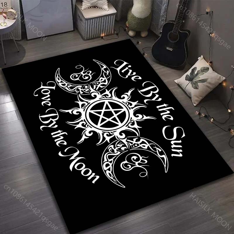 1PC Sun and Moon Divination Pattern for Carpet Living Room Bedroom Bedside Floor Mat Home Decor Room Area Rug Large Size