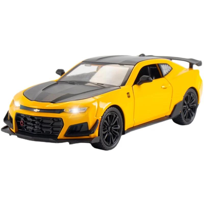 1:24 Chevrolet Camaro Металлическая литая модель игрушечного автомобиля Звук и свет Оттянуть назад Металлический автомобиль Коллекция Симуляция Подарки Игрушки Мальчик