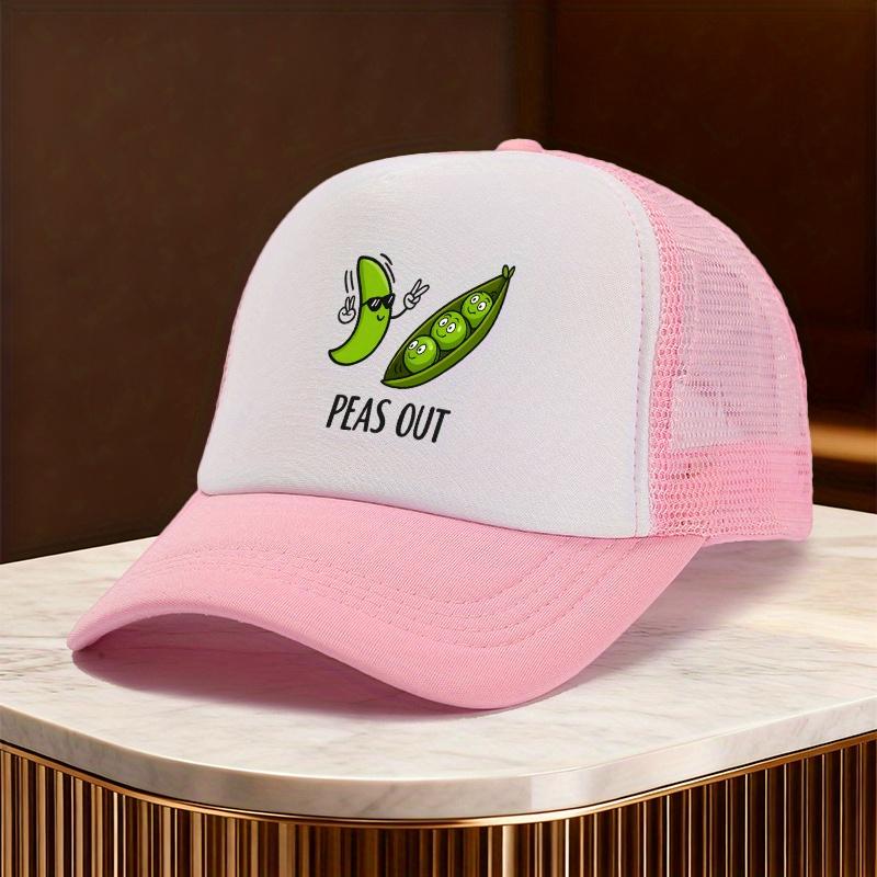 Peas Out Meme Trucker Hat Funny Vegetable Graphic Mesh Baseball Cap Casual Unisex
