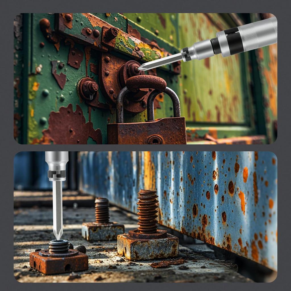 Набор ударных отверток, винтов, футляр для хранения винтов, механический ремонт, инструмент для ремонта бытовой техники 13, отвертка, отвертка, набор, удаление, липкий, ржавчина,