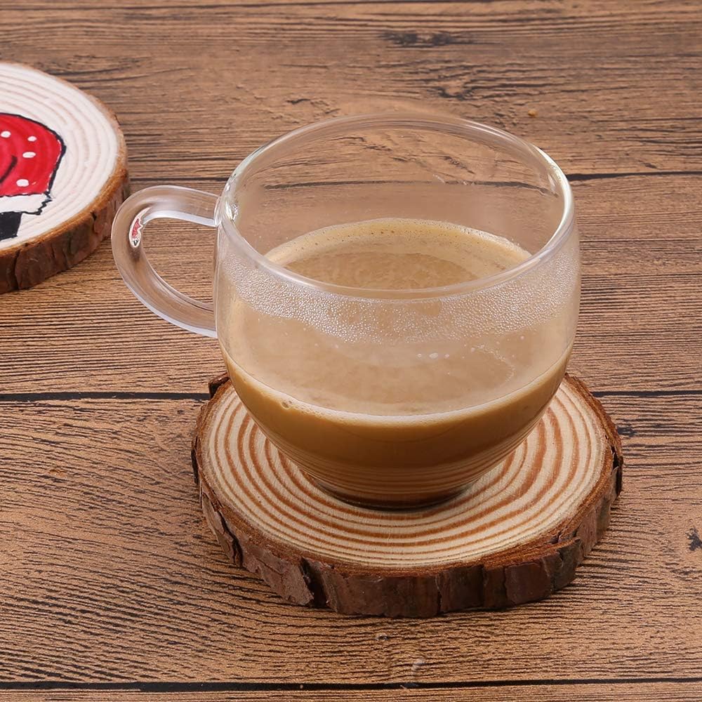 MAOM Натуральные деревянные спилы 25 шт. 3"-3.5" Круглые деревянные диски Кора дерева Деревянные круги для DIY рукоделия Подставки Искусство Ремесла Домашние украшения Винтаж