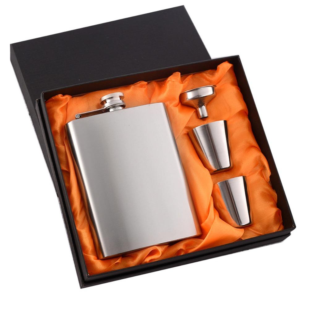 Stainless Steel Wine Pot 7oz Whisky Flask Portable Wine Bottle Set Gifts
