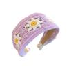 Crochet Wide Hair Hoop Embroidery Children Hair Band Cute Knitted Kids Headband  Girl