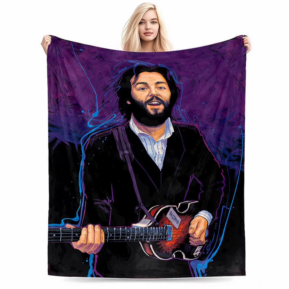 Musician Art in Purple Tones for all seasons blanket lunch break throw gift