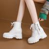 Fashion New 2024 Women Platform Ankle Boots Winter Chunky Sneakers Casual Vulcanized Shoes 10CM High Top Leather Short Boots Women Mujer