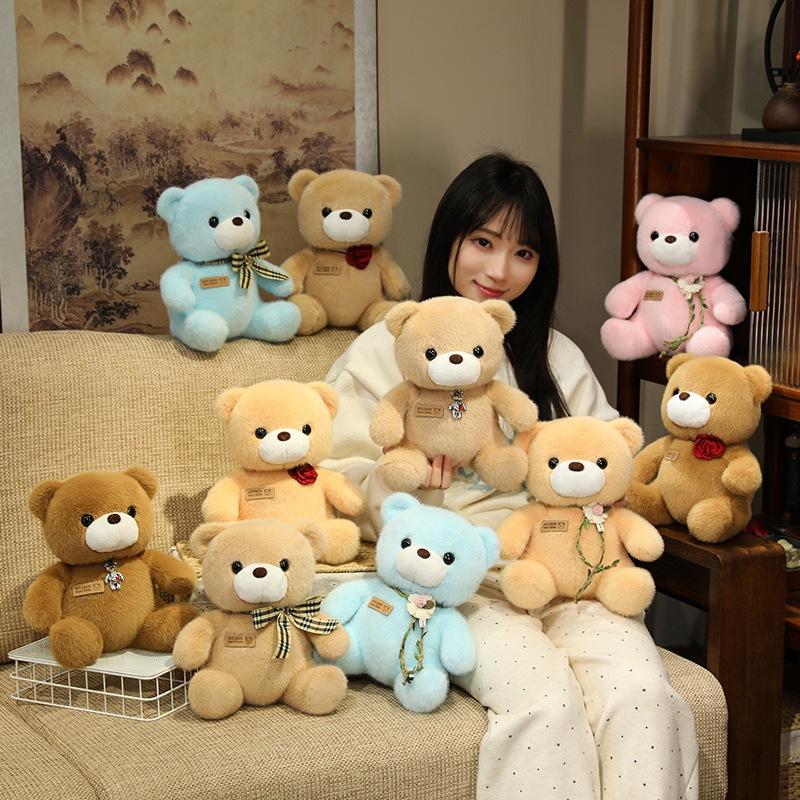 Cute Sitting Bow Tie Teddy Bear Doll Plush Toy Bear Hug Bear Doll Children Soothing Doll