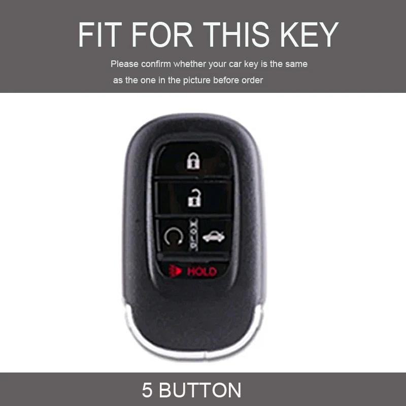 Чехол для ключа из ТПУ для Honda Civic Accord HR-V CR-V CRV 2021 2022 2023 5 кнопок Автомобильный брелок Корпус Держатель для ключа Аксессуары