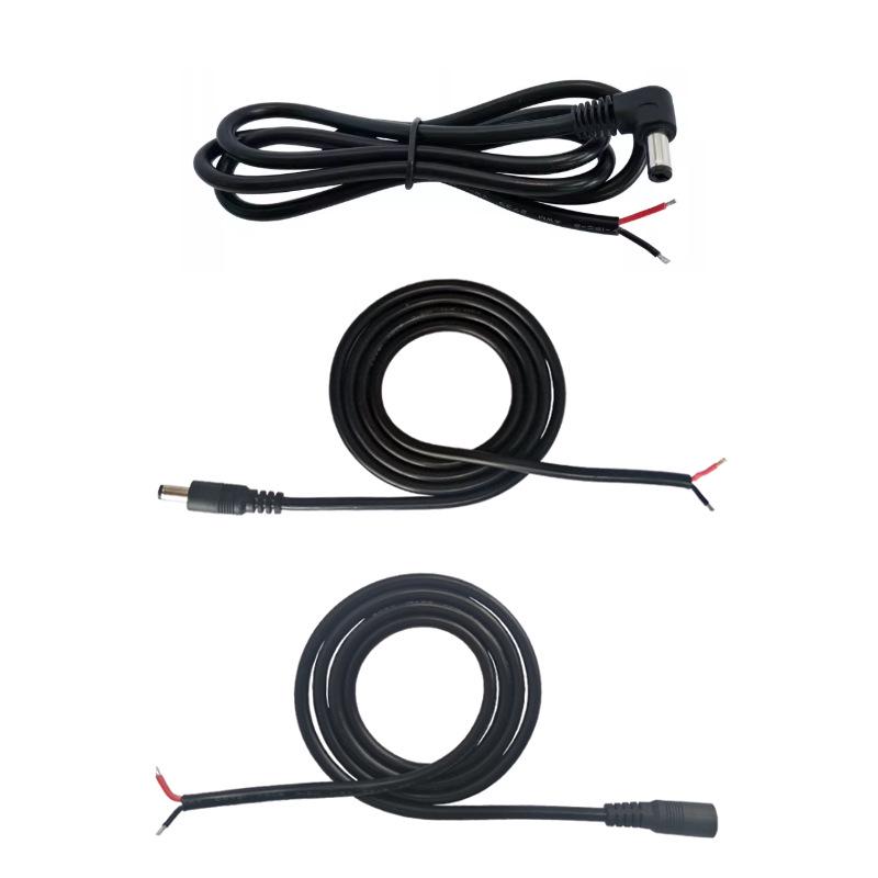 DC5525 Male/Female Elbow Pure Copper 2-Core 18AWG Welding Wire LED Lighting Power Extension Cable
