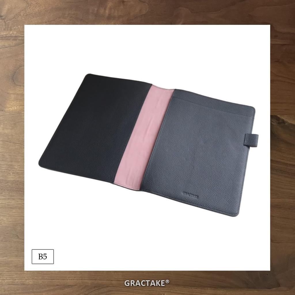Обложка для блокнота B5 Университетский блокнот Бумага для отчетов от 2 до 3 книг Кожа Натуральная кожа [GRACTAKE] NC-B5 (черный)