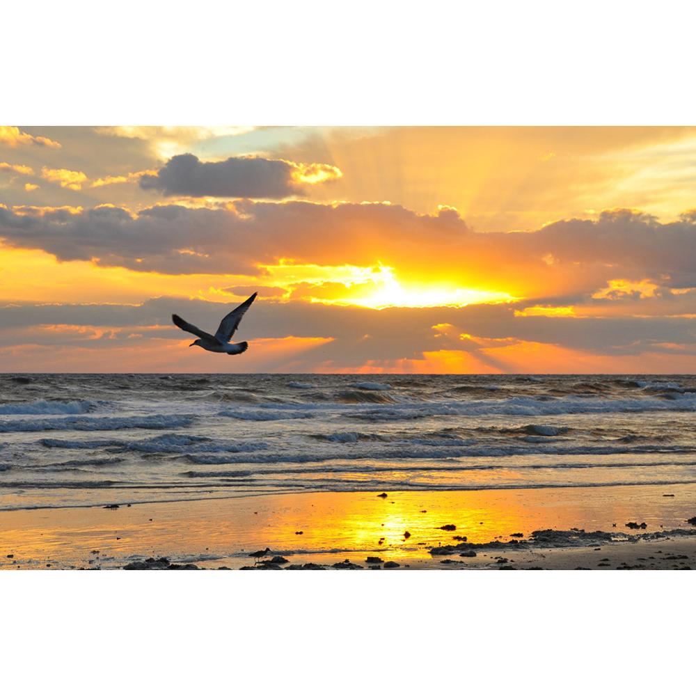 5D алмазная живопись закат пейзаж Diy круглая вода алмазная вышивка пляжная мозаика узор полный дизайн украшения дома