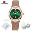 Naviforce NF5004 Кварцевые женские водонепроницаемые женские часы из нержавеющей стали с сеткой розового золота