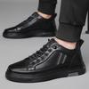 Мужская обувь 2024 года, осенне-зимняя, бархатная, теплая, повседневная, черная, с одной педалью, для вождения, легкая, кожаная обувь прилив
